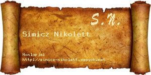 Simicz Nikolett névjegykártya