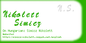 nikolett simicz business card